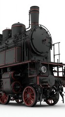 Obraz premium Vintage steam locomotive with intricate details and historical design