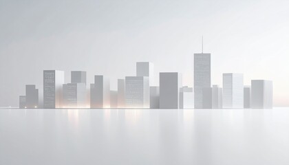 Minimalist White Cityscape Abstract Architecture