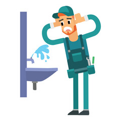 cartoon character man plumber