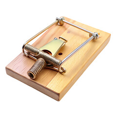 Antique Wooden Mousetrap Vintage Rodent Trap Image on Transparent background