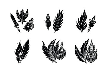 Retro Blaze  Feather Tattoo Kit