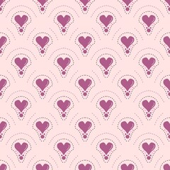 seamless pattern with pink hearts