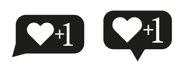 Social media follow and like symbols for posts icons. Icons for websites, apps, and UI UX. New Like icon, plus one like. EPS 10 vector illustration