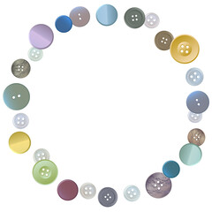 カラフルなボタンの丸いフレーム