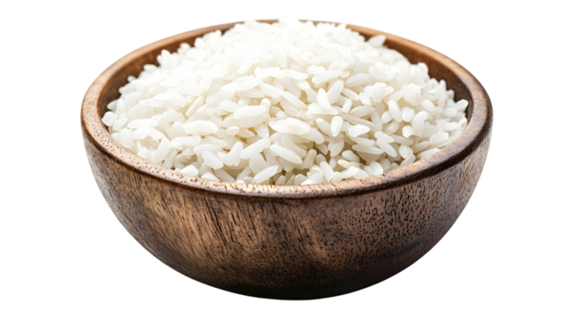 Freshly Cooked White Rice Isolated on Transparent Background - High-Quality Isolated Image for Food Bloggers and Restaurant Menus