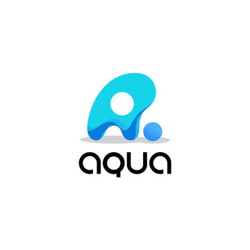 Modern Aqua Logo Design with Fluid Elements, Trendy Aqua Logo for Wellness or Spa Brands