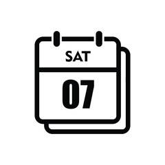 07 saturday icon with white background, calender icon