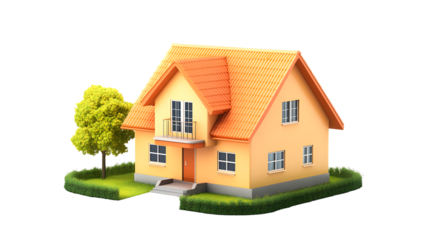 Modern House Icon Isolated on Transparent Background - Professional Real Estate Graphic Design Element