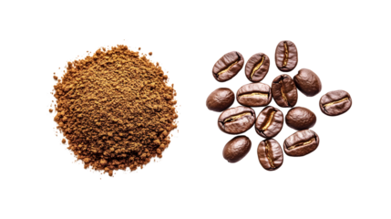 Instant Coffee Granules Isolated on Transparent Background - Premium Stock Photo