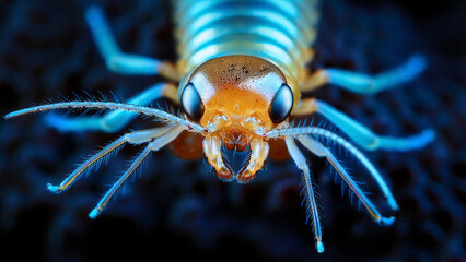 Termite Head with Bioluminescent Coral-Like Exoskeleton Growths