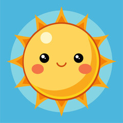 cute sun flat vector