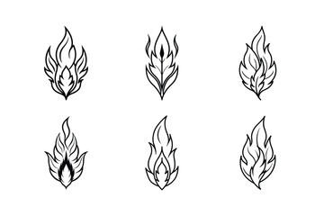 Fototapeta premium Retro Blaze Feather Tattoo Kit