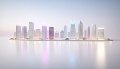 Fototapeta premium City Skyline on a Platform