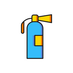 Color Fire extinguisher icon isolated on white background. Flat filled outline style with shadow. Vector