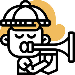 trumpet illustration on a white background     