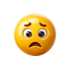 Fototapeta premium 3D Render of Worried Emoticon on Transparent Background