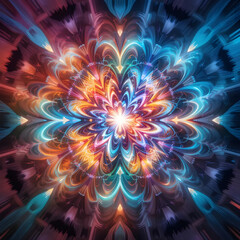 Obraz premium Vibrant Digital Art Explosion with Concentric Rings