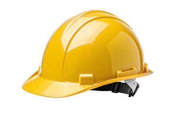 Fototapeta premium Yellow hard hat construction safety protective gear isolated on black, yellow hard hat, construction helmet, safety helmet, protective headwear, building industry, construction site, personal