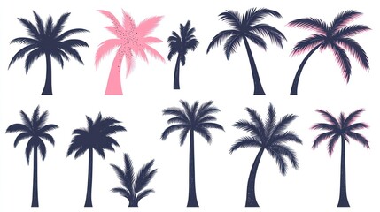 Fototapeta premium Palm Tree Silhouettes Collection (7)
