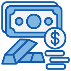 Wealth Blue White Icon