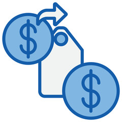 Expenditure Blue White Icon