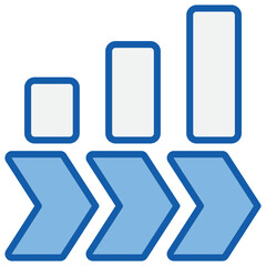 Incremental Blue White Icon