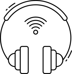 wireless headphones illustration on a white background     