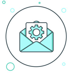 Line Envelope setting icon isolated on white background. Colorful outline concept. Vector