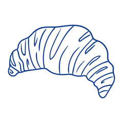 Delicious croissant illustration featuring detailed line art and texture