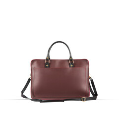 Women's luxury handbag, brown handbag purse, leather bag isolated on white background, simple and unique handbag ideas