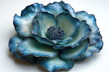 Obraz premium Detailed blue flower brooch