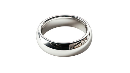 Elegant silver ring isolated against white background for jewelry or wedding concepts