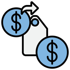 Expenditure Blue Black Icon