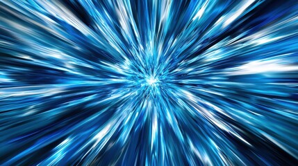 Fototapeta premium Bold High Energy Radial Burst Pattern in Blue Background Design