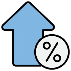 Growth Blue Black Icon