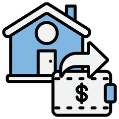Household Spending Blue Black Icon