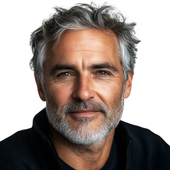 Obraz premium Senior Man in Knitted Cap and Scarf with Gentle Smile