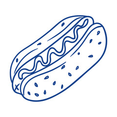 Delicious hot dog with classic toppings served at a summer barbecue gathering