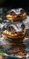 Fototapeta premium a snake in the water
