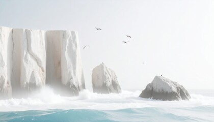 White Cliff Rock Formation Waves