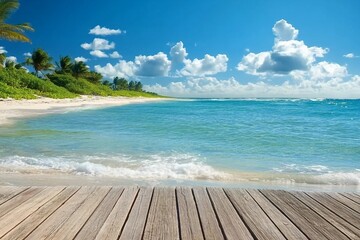 Fototapeta premium A bright wide-format background image on the theme of summer holidays on the islands.