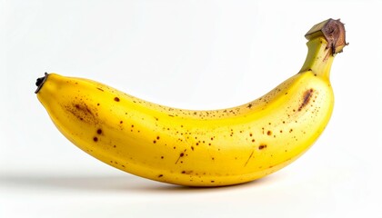 Ripe Banana Isolated on Bright White Seamless Background in Soft Studio Light for Creative Projects and Culinary Uses