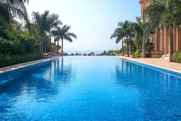 Fototapeta premium Luxurious open air swimming pool at resort