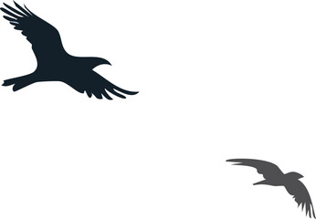 Obraz premium silhouette of a birds flying birds on white background 