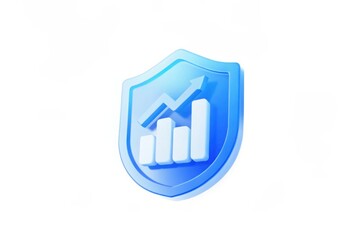 Financial growth symbolized by rising bar chart inside a shield business concept graphic design digital environment