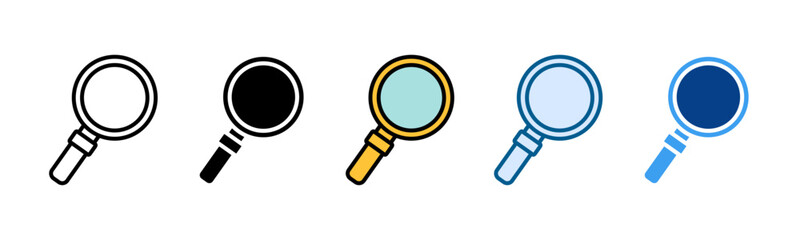 Magnifying Glass Icon Set Multiple Style Collection