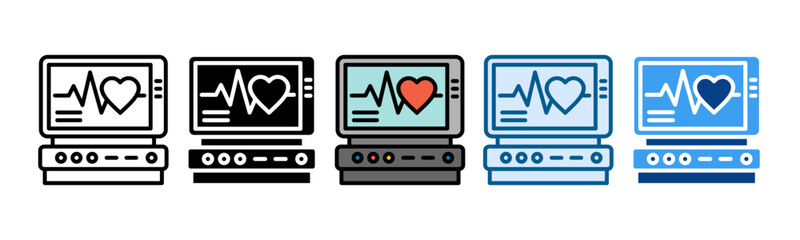 Heart Rate Monitor Icon Set Multiple Style Collection