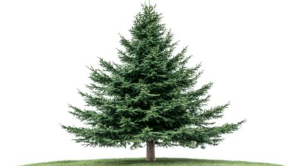 Douglas Fir Tree Isolated on Transparent Background - Natural Beauty and Serenity Captured in an Image