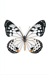 Obraz premium Delicate butterfly design featuring intricate black and white pa