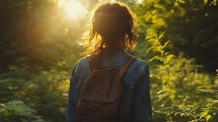 Backpack travel forest adventure girl images